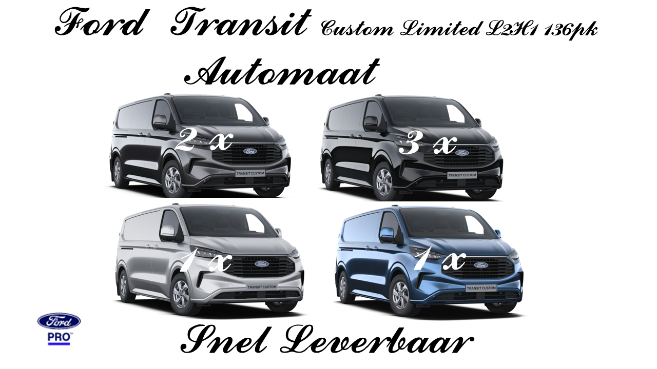 4 x SNEL LEVERBARE FORD TRANSIT CUSTOM LIMITED L2H1 AUTOMAAT